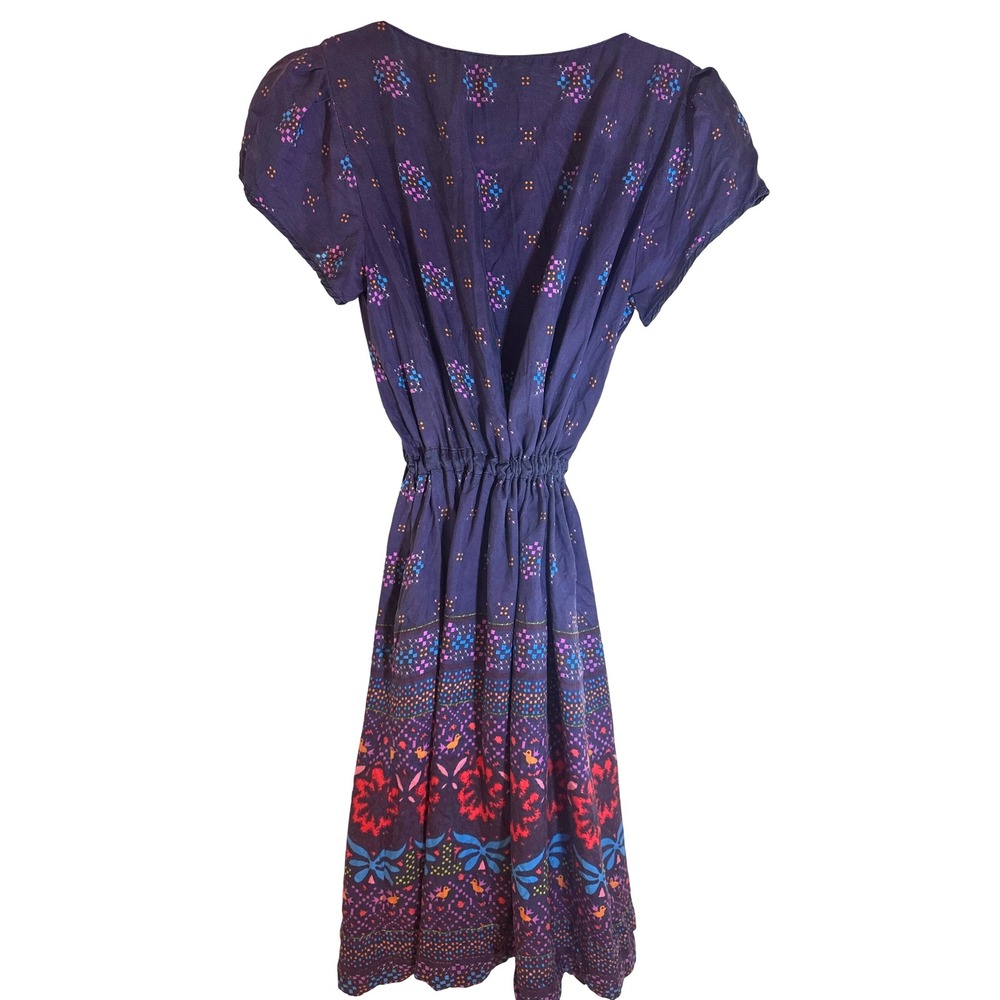 Johnny Was Womens Silk Paisley Print Drawstring Waist Midi Dress Size S - Picture 6 of 8